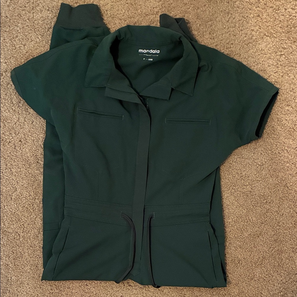 Mandala Scrub Jumpsuit XXSP Green